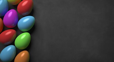 happy easter with colored eggs - Illustrationの写真素材