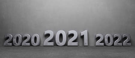 abstract happy new year 2021 symbol - 3D illustrationの写真素材