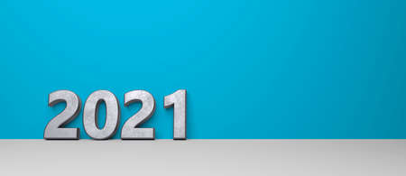 abstract happy new year 2021 symbol - 3D illustration
