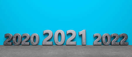 abstract happy near year 2021 symbol - 3D illustrationの写真素材