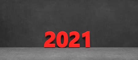 abstract happy near year 2021 symbol - 3D illustration