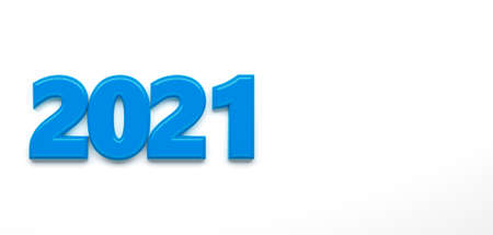 new year 2021 numbers as graphic element in front of background - 3D Illustration