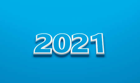 new year 2021 numbers as graphic element in front of background - 3D Illustrationの写真素材