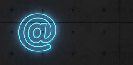 business contact icon symbol for internet with neon light - 3D illustrationの写真素材