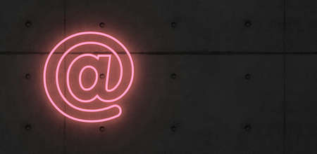 business contact icon symbol for internet with neon light - 3D illustrationの写真素材
