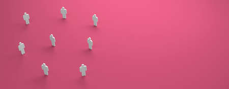 human silhouette with distance in front of background - 3D Illustrationの写真素材