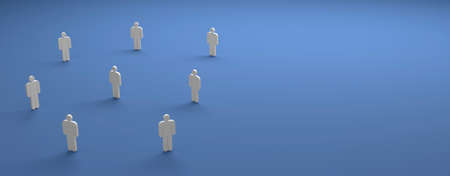 human silhouette with distance in front of background - 3D Illustrationの写真素材