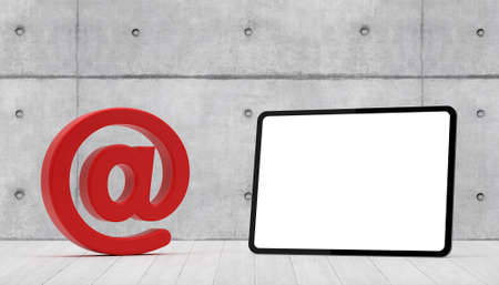 business contact icon symbol for internet with clear tablet as template - 3D Illustrationの写真素材