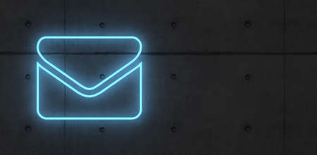 business contact icon symbol for internet with neon light - 3D illustrationの写真素材