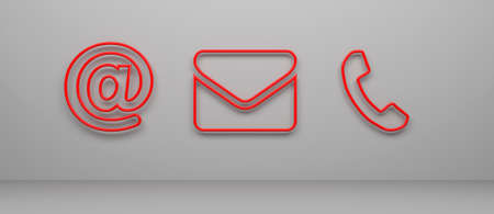 abstract contact icon in front of background - 3D illustrationの写真素材