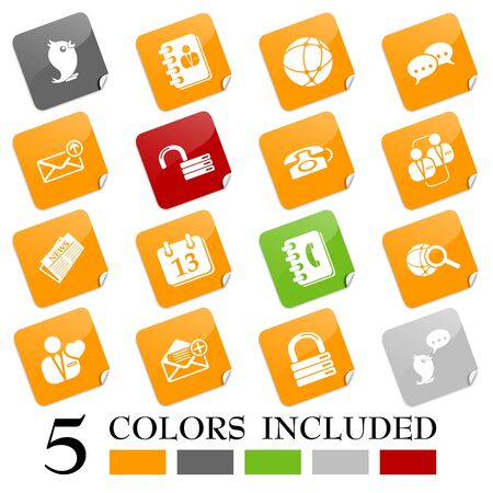 Social media & blog icons, sticky seriesのイラスト素材