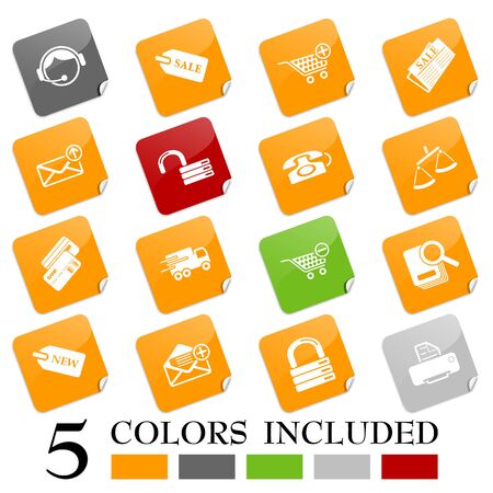 Sale and shopping icons, sticky seriesのイラスト素材