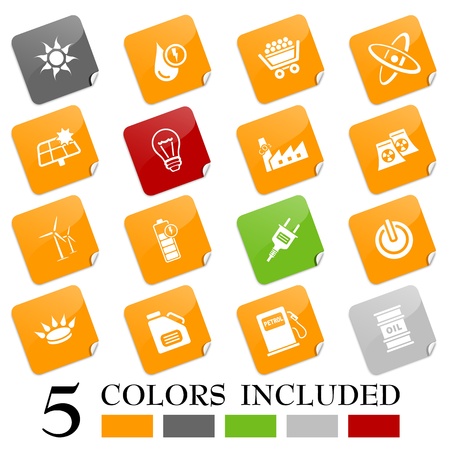 Energy icons, sticky seriesのイラスト素材