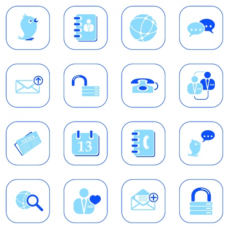 Social media & blog icons, blue seriesのイラスト素材