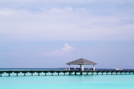 Pier in tropical seaの写真素材
