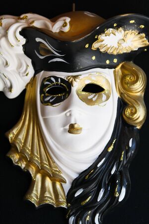 Carnival mask isolated on blackの写真素材