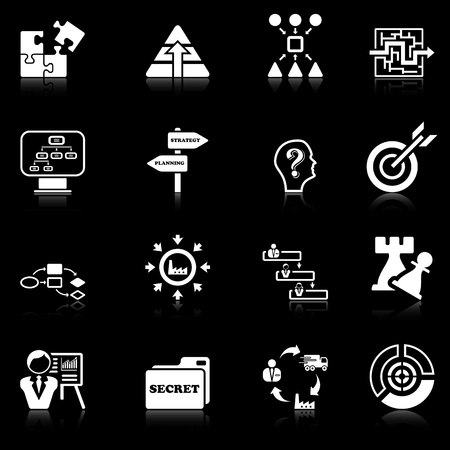 Business strategy icons - black seriesのイラスト素材