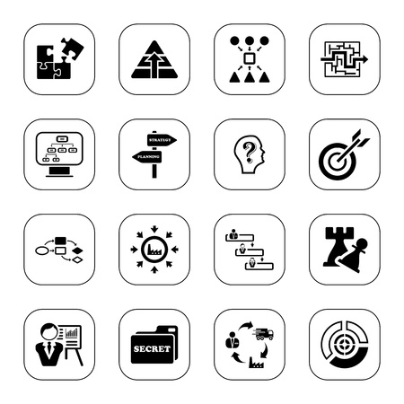 Business strategy icons - BW seriesのイラスト素材