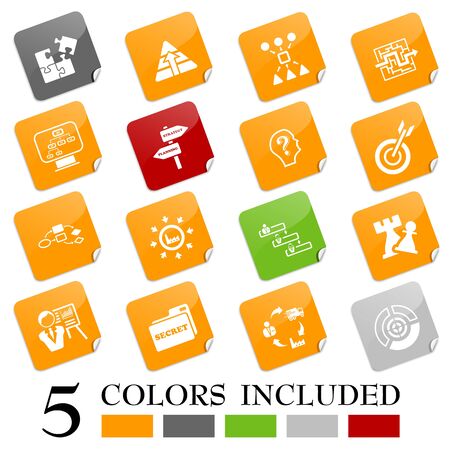 Strategy icons - sticky seriesのイラスト素材