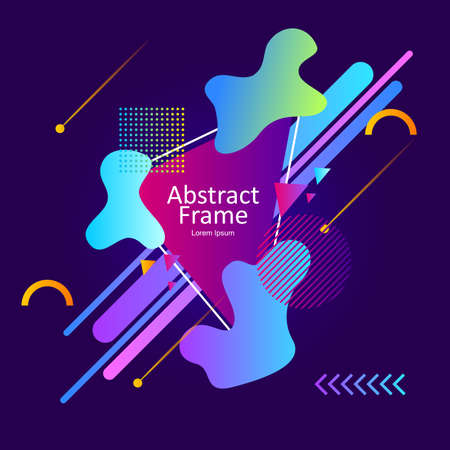modern abstract frame design with geometri shape and gradient colorのイラスト素材