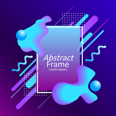 social media concept frame design with vector abstract liquid gradient shapeのイラスト素材