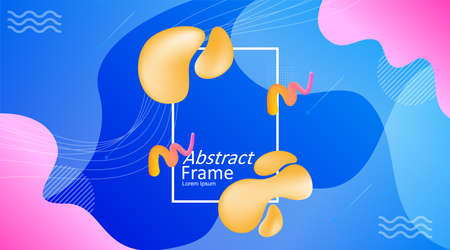 modern abstract frame design with gradient liquid shapeのイラスト素材