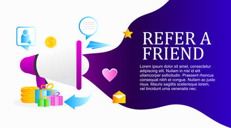 refer a friend poster promotion design with gradient colorのイラスト素材