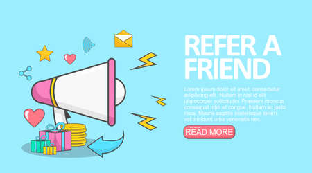 illustration of a megaphone for refer a friend programのイラスト素材