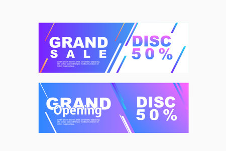 concept with words and gradient geometric shape voucher design for promotion and advertisementのイラスト素材