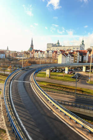 View of the city Szczecin in Polandの写真素材