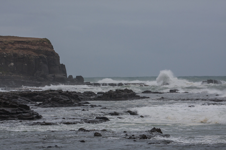 Coastline view during the stormの写真素材