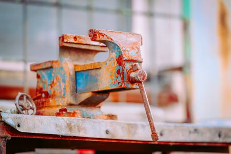 The rusted vice / vintageの写真素材
