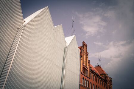 Szczecin / View of the old and modern architectureの写真素材