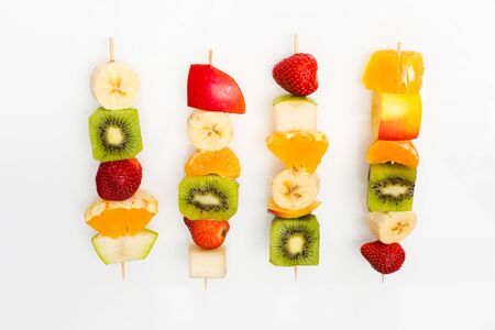 fruit skewers the concept of healthy eatingの写真素材