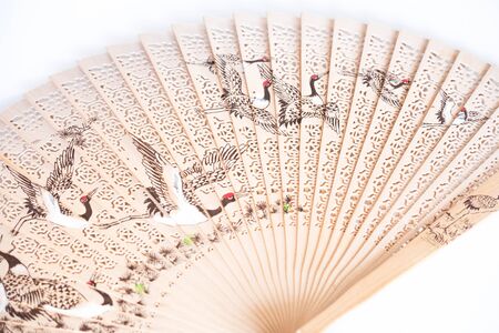 Wooden traditional japan fanの写真素材