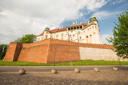 Krakow in Poland / view of the medieval royal castleの写真素材