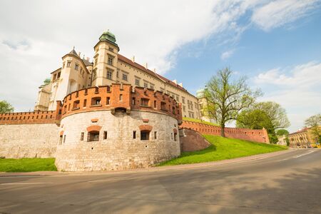 Krakow in Poland / view of the medieval royal castleの写真素材