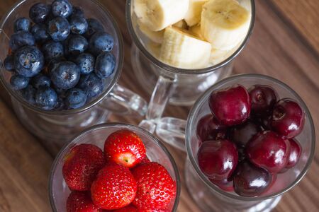 Fresh fruits for cocktails glasses / conceptの写真素材