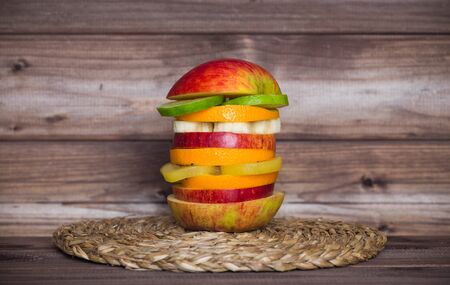 Fruit Burger / healthy food conceptの写真素材