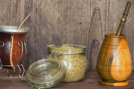 Yerba mate and bombilla / South America drinkの写真素材