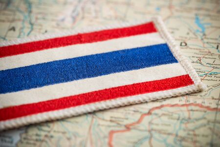 Thailand flag on mapの写真素材