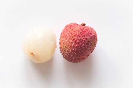 lychee isolated on the white backgroundの写真素材