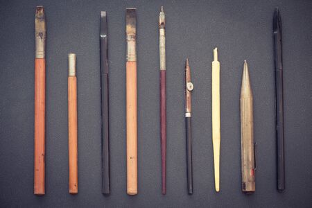 Old school, drafting and drawing accessories / vintageの写真素材