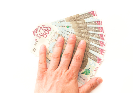 Polish money, the highest denomination / white background