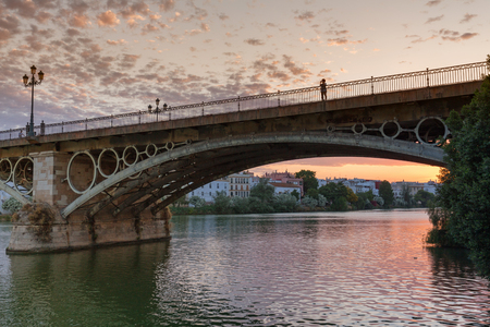 stock photography Puente de Triana bridge in Sevilla, Spainの写真素材