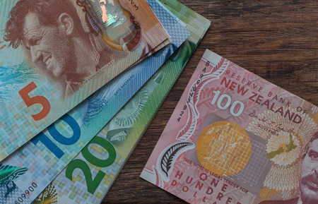 New Zealand dollars have different denominationの写真素材