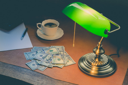 Argentine money, pesos, in a desk drawerの写真素材