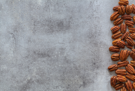 Pecan nuts with space for an inscriptionの写真素材