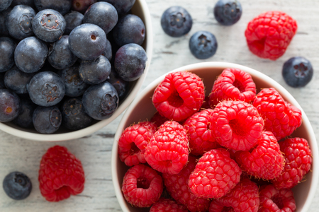 Forest fruit, raspberries and berries, delicious seasonal fruitsの写真素材