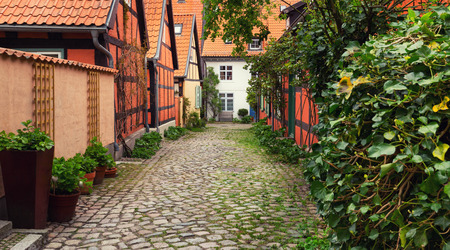 Stralsund. Historic architecture of the Port city located on the island of Rugen in Germany